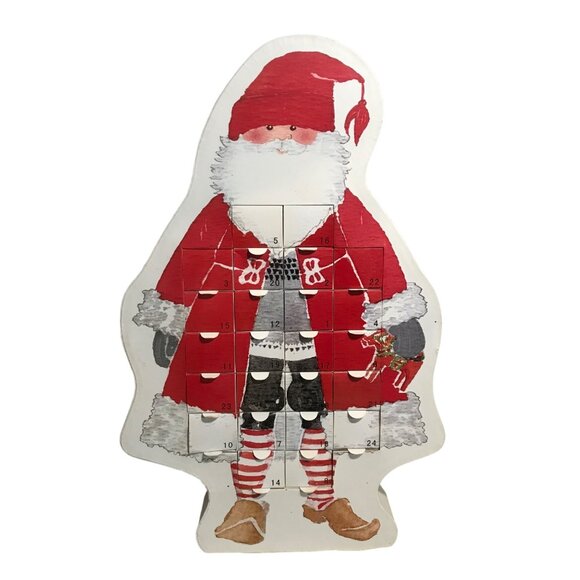 Ikea Santa Claus Advent Calendar Reusable 24 Drawers Heavy Cardboard Julmys 18" - Picture 1 of 16
